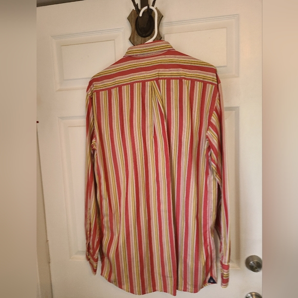 Gant Men's Classic Long Sleeve Dress Shirt, Size: Medium Color: Stripes - Picture 8 of 12